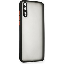 Denza Case Huawei P40 Lite E Kılıf Kenarları Renkli Mat Kapak - Siyah