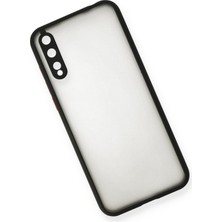 Denza Case Huawei P40 Lite E Kılıf Kenarları Renkli Mat Kapak - Siyah