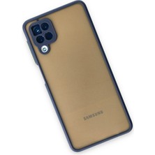 Denza Case Samsung Galaxy A12 Kılıf Kenarları Renkli Mat Kapak - Lacivert