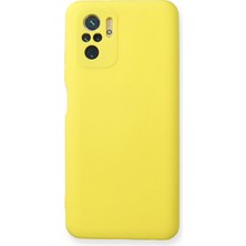 Denza Case Xiaomi Redmi Note 10S Kılıf Içi Kadife Lansman Kapak - Sarı