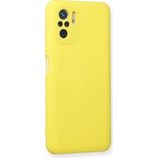 Denza Case Xiaomi Redmi Note 10S Kılıf Içi Kadife Lansman Kapak - Sarı