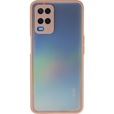 Denza Case Oppo A54 Kılıf Kenarları Renkli Mat Kapak - Pembe