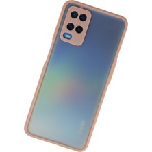 Denza Case Oppo A54 Kılıf Kenarları Renkli Mat Kapak - Pembe