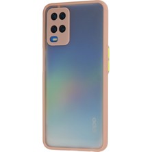 Denza Case Oppo A54 Kılıf Kenarları Renkli Mat Kapak - Pembe