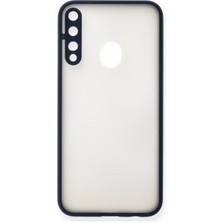 Denza Case Huawei P40 Lite E Kılıf Kenarları Renkli Mat Kapak - Lacivert