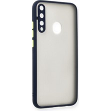 Denza Case Huawei P40 Lite E Kılıf Kenarları Renkli Mat Kapak - Lacivert