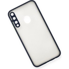 Denza Case Huawei P40 Lite E Kılıf Kenarları Renkli Mat Kapak - Lacivert