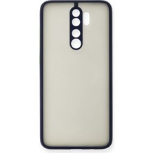 Denza Case Xiaomi Redmi Note 8 Pro Kılıf Kenarları Renkli Mat Kapak - Lacivert