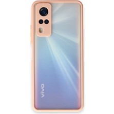 Denza Case Vivo Y53S Kılıf Kenarları Renkli Mat Kapak - Pembe