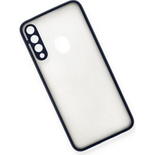 Denza Case Huawei Y6P Kılıf Kenarları Renkli Mat Kapak - Lacivert