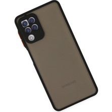 Denza Case Samsung Galaxy M22 Kılıf Kenarları Renkli Mat Kapak - Siyah