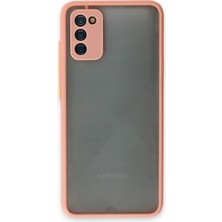 Denza Case Samsung Galaxy A02S Kılıf Kenarları Renkli Mat Kapak - Pembe