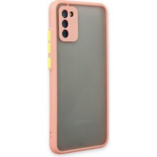 Denza Case Samsung Galaxy A02S Kılıf Kenarları Renkli Mat Kapak - Pembe