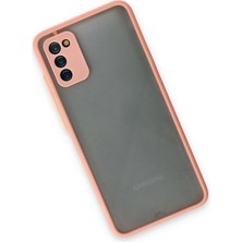 Denza Case Samsung Galaxy A02S Kılıf Kenarları Renkli Mat Kapak - Pembe