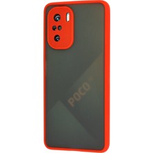 Denza Case Xiaomi Redmi K40 Pro Kılıf Kenarları Renkli Mat Kapak - Kırmızı