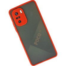 Denza Case Xiaomi Redmi K40 Pro Kılıf Kenarları Renkli Mat Kapak - Kırmızı