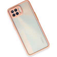 Denza Case Oppo Reno 4 Lite Kılıf Kenarları Renkli Mat Kapak - Pembe