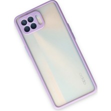 Denza Case Oppo Reno 4 Lite Kılıf Kenarları Renkli Mat Kapak - Mor