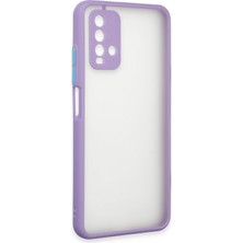 Denza Case Xiaomi Redmi 9t Kılıf Kenarları Renkli Mat Kapak - Mor