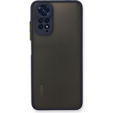 Denza Case Xiaomi Redmi Note 11 Kılıf Kenarları Renkli Mat Kapak - Lacivert