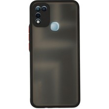 Denza Case Infinix Hot 11 Play Kılıf Kenarları Renkli Mat Kapak - Siyah