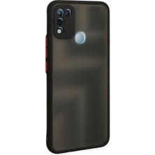 Denza Case Infinix Hot 11 Play Kılıf Kenarları Renkli Mat Kapak - Siyah