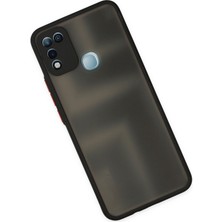 Denza Case Infinix Hot 11 Play Kılıf Kenarları Renkli Mat Kapak - Siyah