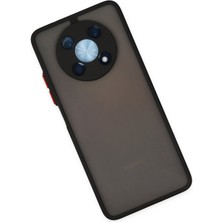 Denza Case Huawei Nova Y90 Kılıf Kenarları Renkli Mat Kapak - Siyah