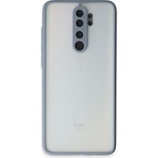 Denza Case Xiaomi Redmi Note 8 Pro Kılıf Kenarları Renkli Mat Kapak - Gri