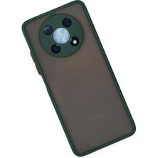 Denza Case Huawei Nova Y90 Kılıf Kenarları Renkli Mat Kapak - Yeşil