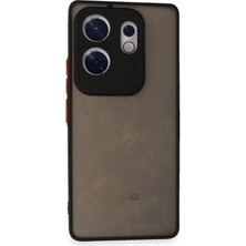 Denza Case Infinix Zero 30 4g Kılıf Kenarları Renkli Mat Kapak - Siyah