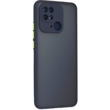 Denza Case Xiaomi Poco C40 Kılıf Kenarları Renkli Mat Kapak - Lacivert