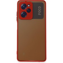 Denza Case Xiaomi Poco X5 Pro 5g Kılıf Kenarları Renkli Mat Kapak - Kırmızı