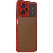 Denza Case Xiaomi Poco X5 Pro 5g Kılıf Kenarları Renkli Mat Kapak - Kırmızı