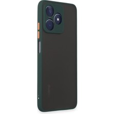 Denza Case Realme C53 Kılıf Kenarları Renkli Mat Kapak - Yeşil