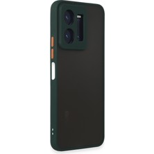 Denza Case Vivo Y35 Kılıf Kenarları Renkli Mat Kapak - Yeşil