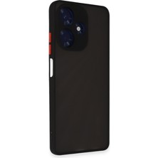 Denza Case Infinix Hot 30 4g Kılıf Kenarları Renkli Mat Kapak - Siyah