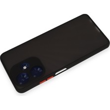 Denza Case Infinix Hot 30 4g Kılıf Kenarları Renkli Mat Kapak - Siyah