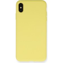 Denza Case Apple iPhone Xs Max Kılıf Içi Kadife Lansman Kapak - Mat Sarı