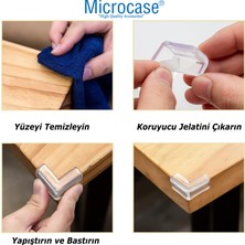 Microcase Bebekler Için Eşya Masa Köşe Koruyucu Şeffaf Kendinden Yapışkanlı Silikon Köşe Koruma -AL4545 4 Adet