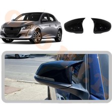 Oto h.i.t. Peugeot 208 21 Üzeri Yarasa Ayna Kapağı Batman Ayna Parlak Siyah Tam Uyum