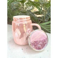 Steplanner Kapağı Sulu Kupa Mug Pembe