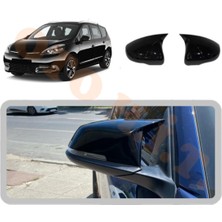 Oto h.i.t. Renault Scenic 3 Yarasa Ayna Kapağı Batman Ayna Parlak Siyah Tam Uyum