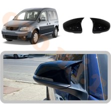 Oto h.i.t. Volkswagen Caddy 05-10 Yarasa Ayna Kapağı Batman Ayna Parlak Siyah Tam Uyum