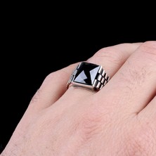 Takı925 Zirkon Taşlı 925 Ayar Gümüş Erkek Yüzük