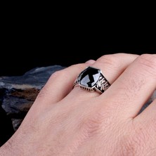 Takı925 Zirkon Taşlı 925 Ayar Gümüş Erkke Yüzük