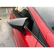 Oto h.i.t. Seat Leon Mk2 Yarasa Ayna Kapağı Batman Ayna Parlak Siyah Tam Uyum