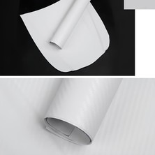 Esemiz 3D Beyaz Tırtıklı Desen Hava Kanallı Karbon Folyo (152CMX2Metre)