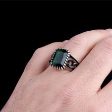 Takı925 Zirkon Taşlı Örgü Model 925 Ayar Gümüş Erkek Yüzük