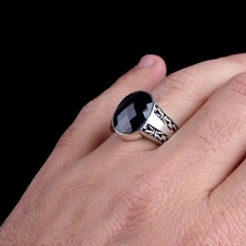 Takı925 Zirkon Taşlı Kral Zincir Model 925 Ayar Gümüş Erkek Yüzük